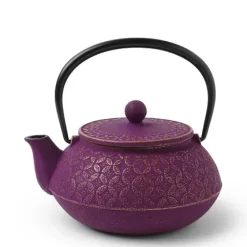 Hot MIYA Company Cast Iron Teapot Gold Purple Seven Jewels