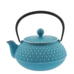 Hot MIYA Company Cast Iron Teapot Turquoise Honeycomb 0.65L
