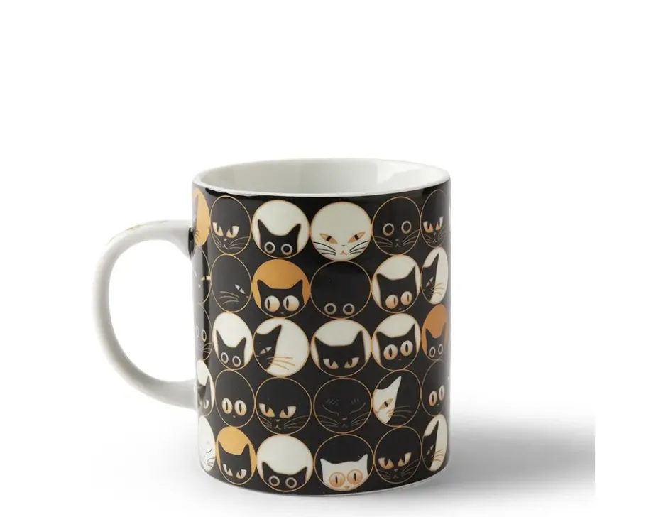 Sale MIYA Company Cat Eyes 8 Oz. Mug - Black
