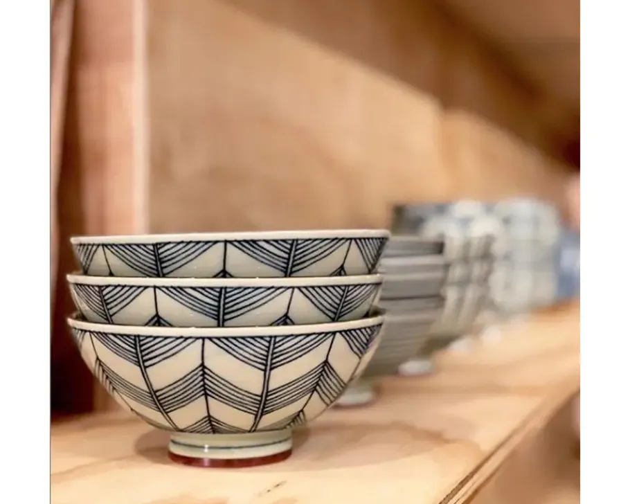 Outlet MIYA Company Celadon Chevron 5.5" Rice Bowl