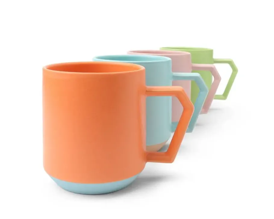 New MIYA Company Chips 12 Oz. Mug Pastel Orange