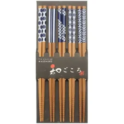 Online MIYA Company Chopsticks Set Bamboo Waka Blue/White