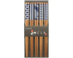 Online MIYA Company Chopsticks Set Bamboo Waka Blue/White