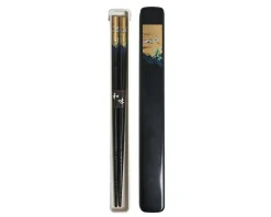 MIYA Company Cranes Chopsticks With Case - Black