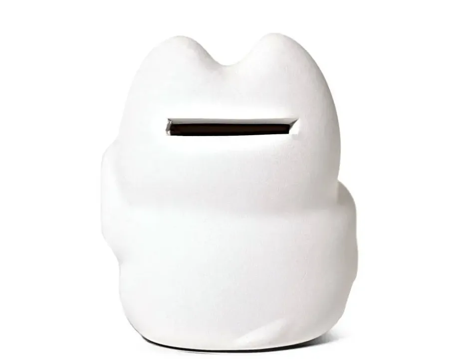 New MIYA Company Feng Shui Fortune Cat Bank - White