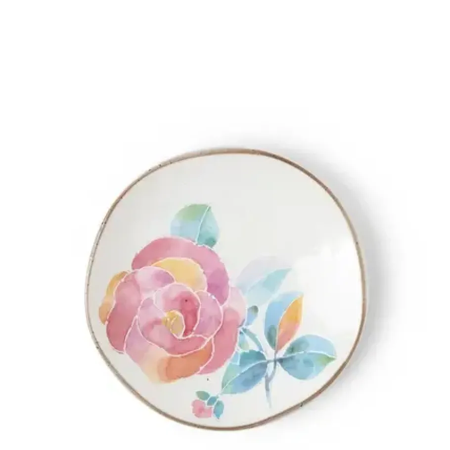MIYA Company Floral Mini Plate Pink Rose