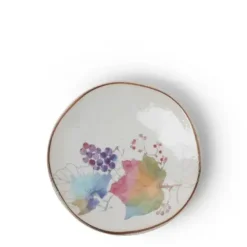 New MIYA Company Floral Mini Plate Rainbow Leaves