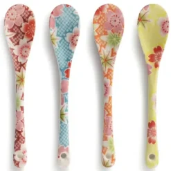 Online MIYA Company Floral Print Dessert Spoon Set