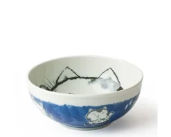 Clearance MIYA Company Fortune Cat 6.25" Bowl Blue
