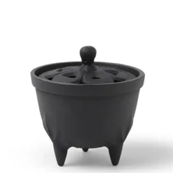 Discount MIYA Company Incense Holder Cast Iron Black Flower Petal