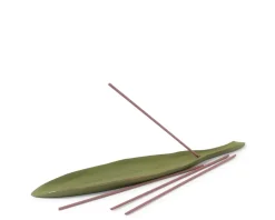 Clearance MIYA Company Incense Holder Gold/Spring Grass Leaf