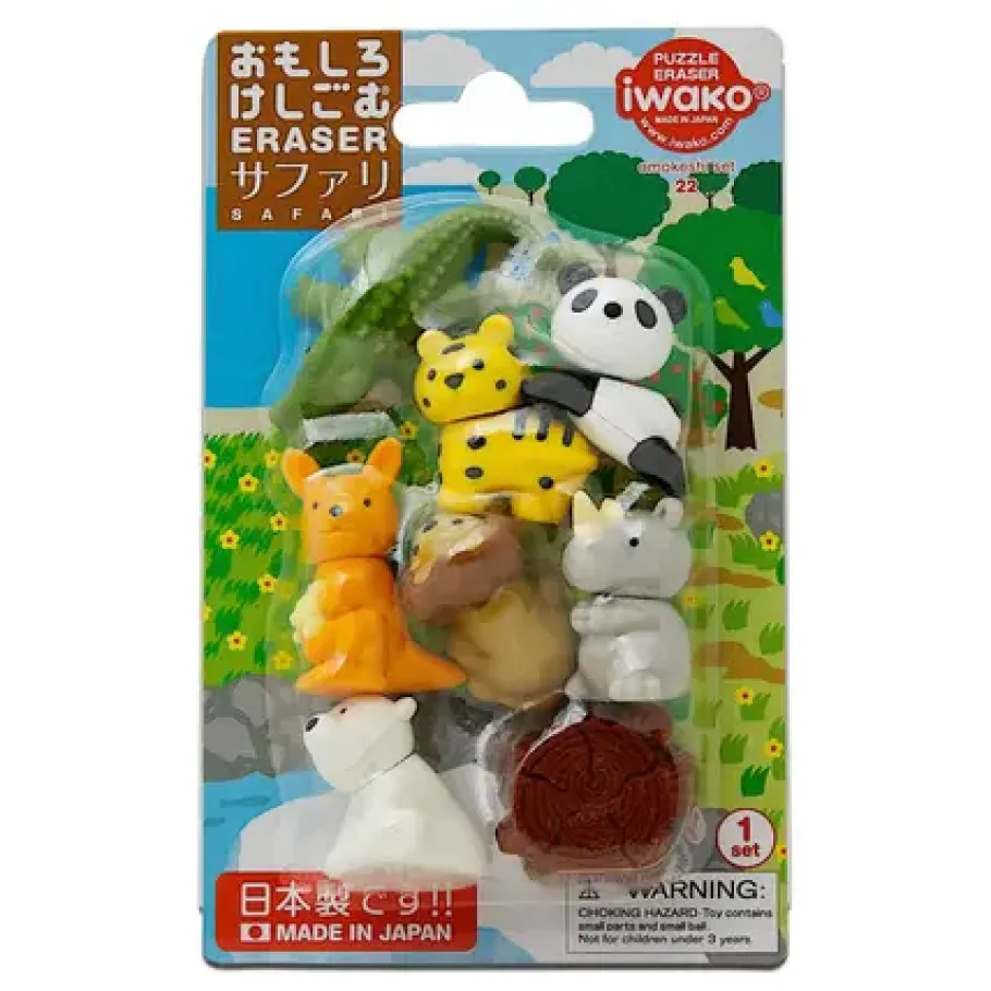 New MIYA Company Iwako Safari Animals Eraser Pack At Miya