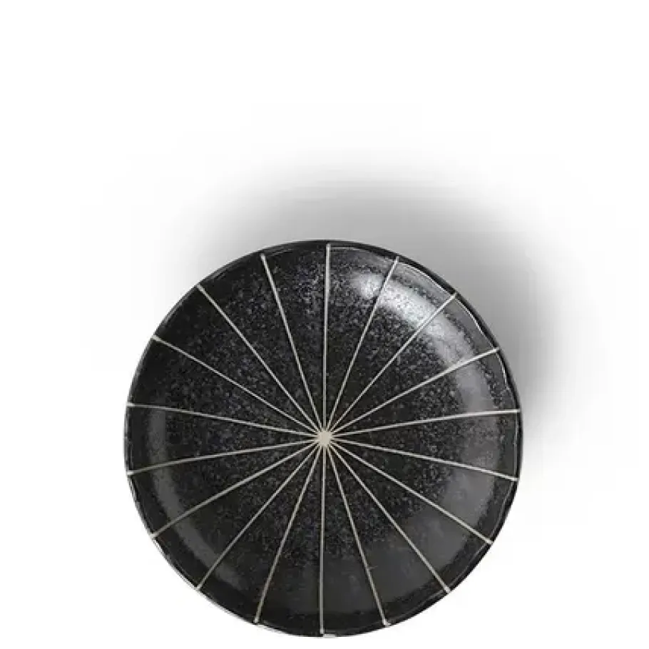 Clearance MIYA Company Kasa Lines Black 4.75" Plate