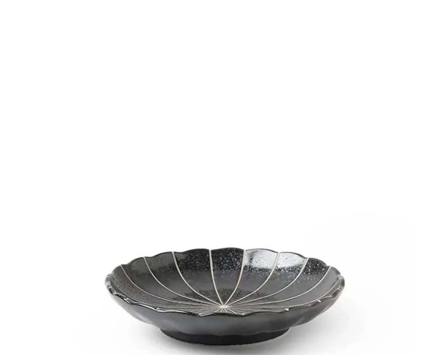 Clearance MIYA Company Kasa Lines Black 4.75" Plate