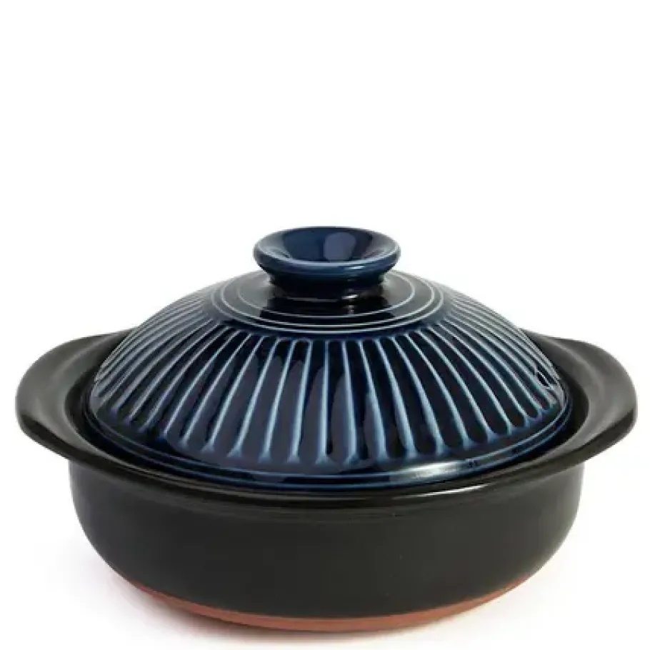 New MIYA Company Kikka Blue Donabe Casserole, 28 Oz.