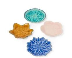 Outlet MIYA Company Leaf & Flower 4.75" Plate Set