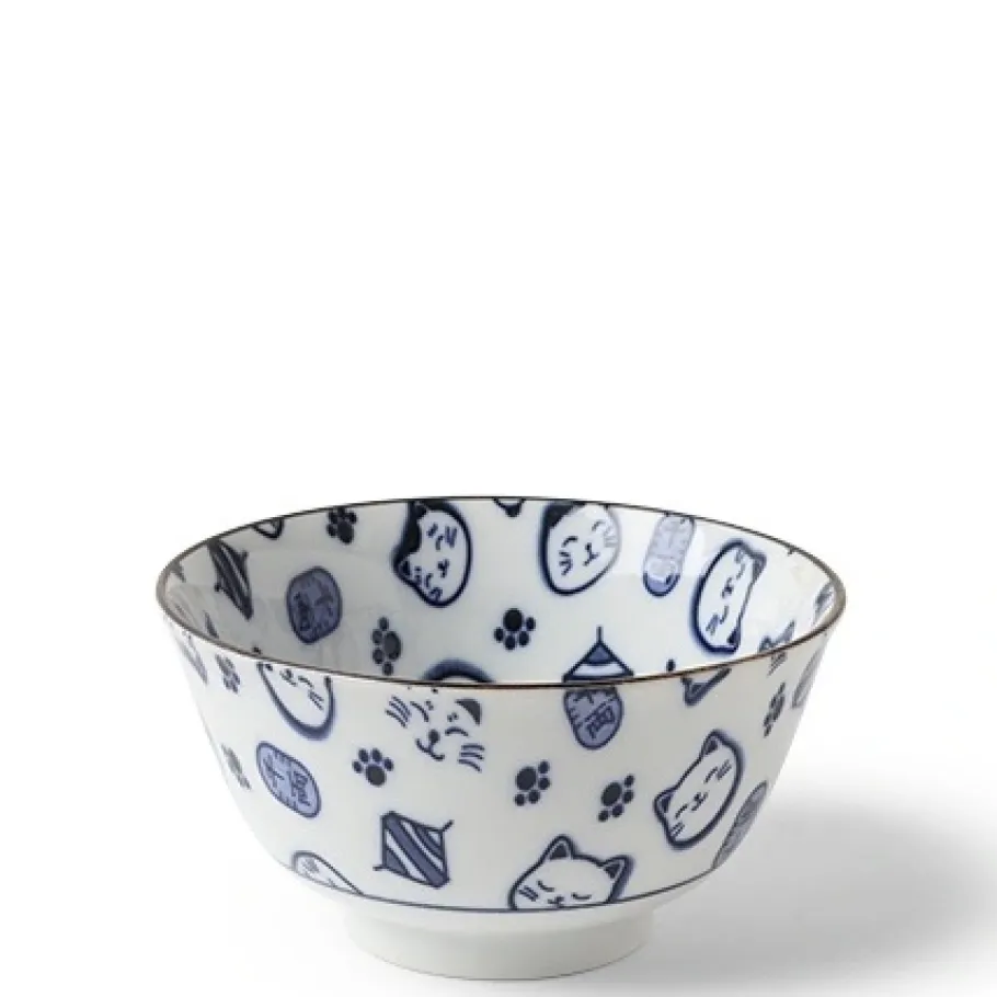 Outlet MIYA Company Maneki Neko Blue 5" Bowl