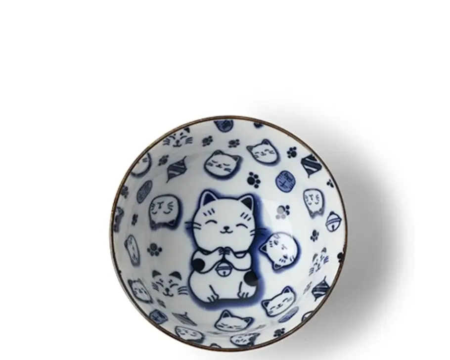 Outlet MIYA Company Maneki Neko Blue 5" Bowl