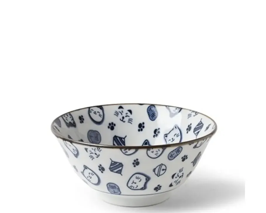MIYA Company Maneki Neko Blue 5.75" Bowl