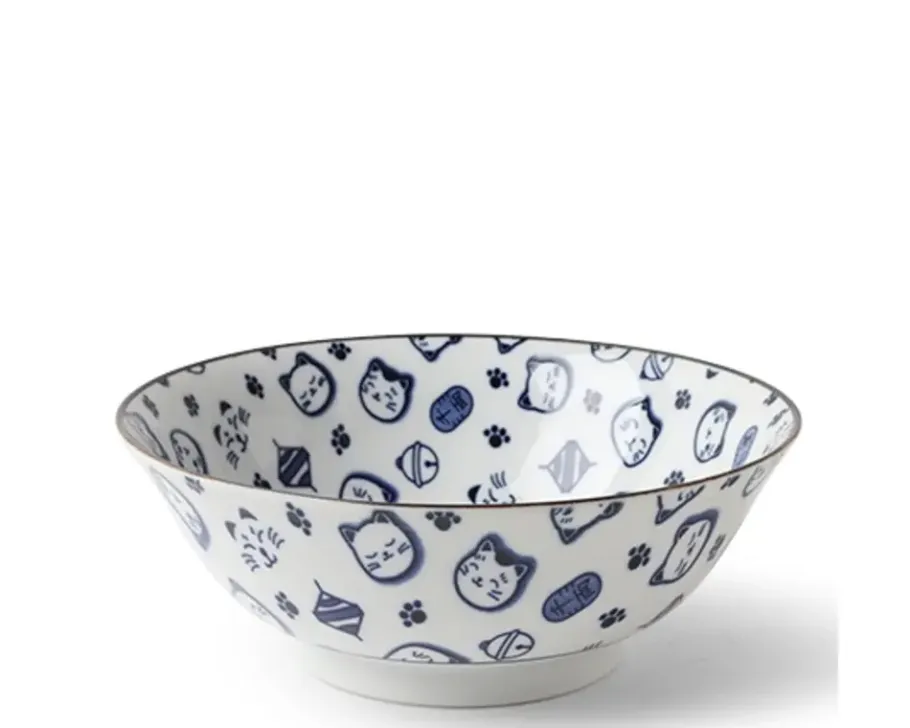 Sale MIYA Company Maneki Neko Blue 7.75" Bowl