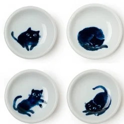Clearance MIYA Company Midnight Blue Cat Dish Set
