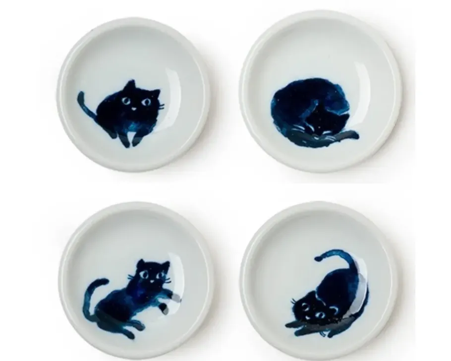 Clearance MIYA Company Midnight Blue Cat Dish Set