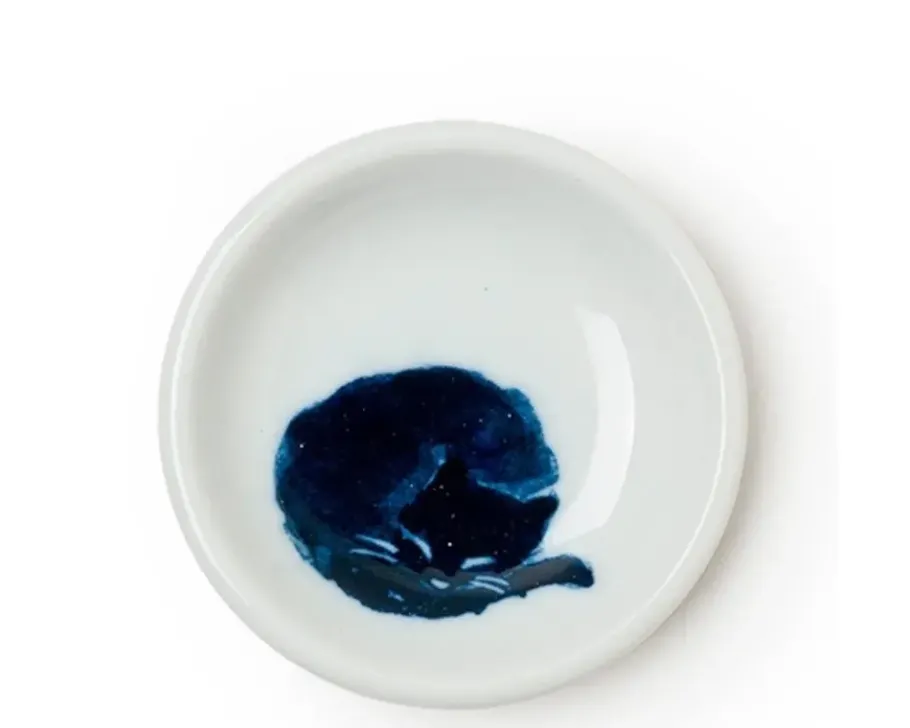 Clearance MIYA Company Midnight Blue Cat Dish Set
