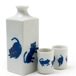 Sale MIYA Company Midnight Blue Cat Sake Set