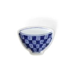 MIYA Company Mini Plate 3.75" Blue & White Teacup Check