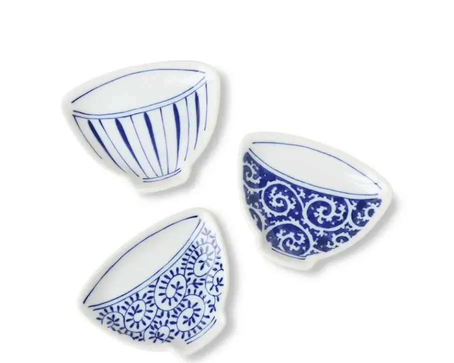 MIYA Company Mini Plate 3.75" Blue & White Teacup Check