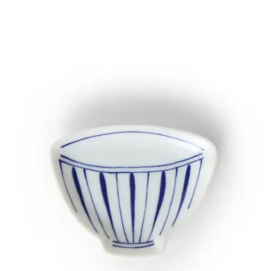 New MIYA Company Mini Plate 3.75" Blue & White Teacup Stripe