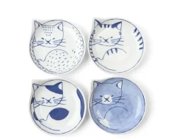 Outlet MIYA Company Nekotori Cat Plate 4.25" Set/4