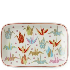 Hot MIYA Company Origami Cranes 6.5" X 4.25" Plate - Pink