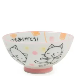Best MIYA Company Pink Cat 4.25" Rice Bowl