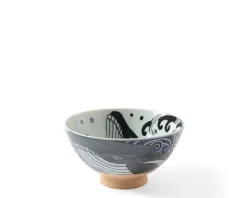Best MIYA Company Rice Bowl Blue Whale Waves