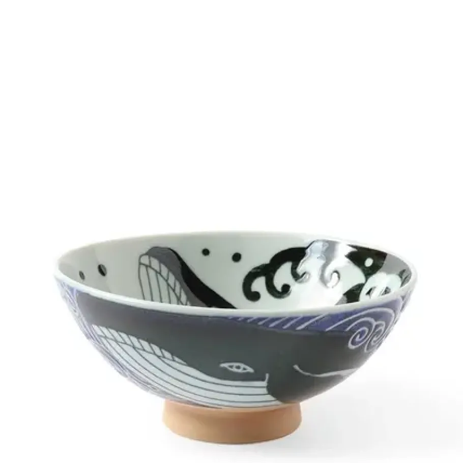 Online MIYA Company Rice Bowl Blue Whale Waves (Xl) 5-3/4"