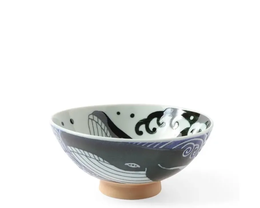 Online MIYA Company Rice Bowl Blue Whale Waves (Xl) 5-3/4"