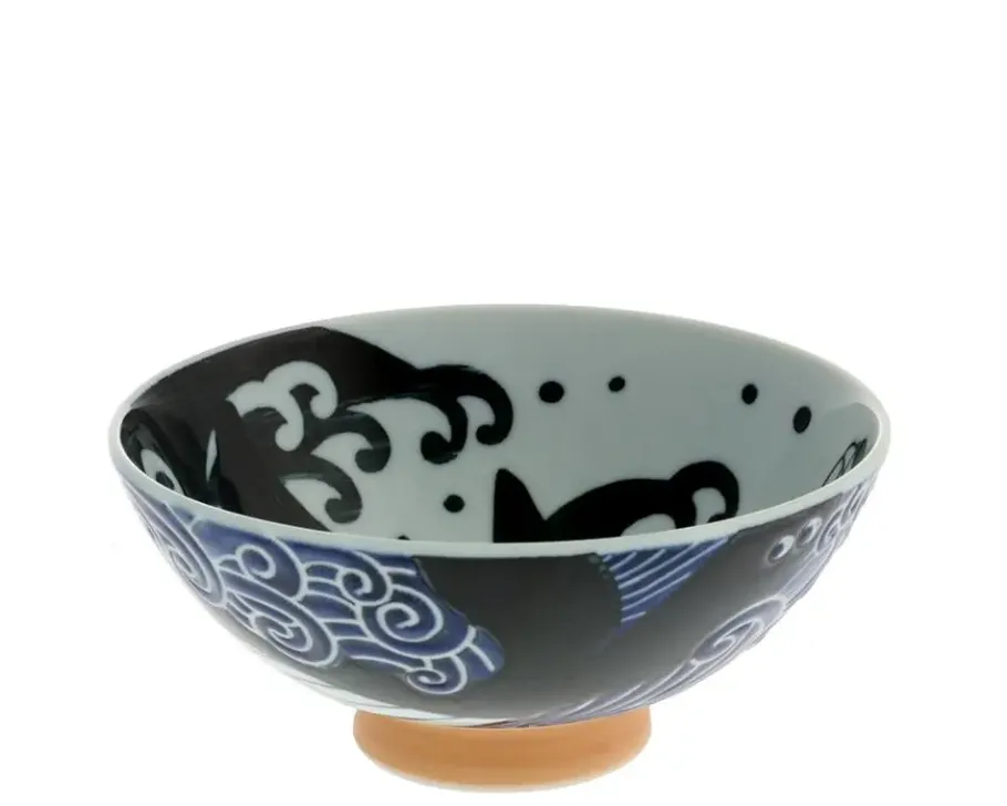 Online MIYA Company Rice Bowl Blue Whale Waves (Xl) 5-3/4"
