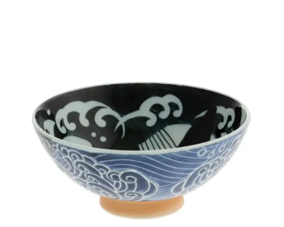 Online MIYA Company Rice Bowl Blue Whale Waves (Xl) 5-3/4"
