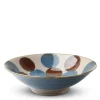 New MIYA Company Rustic Blue & Brown 9.75" Serving Bowl
