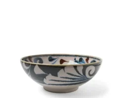 Sale MIYA Company Rustic Blue Vines 8.5" Shallow Bowl