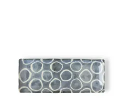 Best MIYA Company Rustic White Circles Rectangle Plate