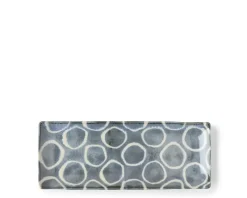 Best MIYA Company Rustic White Circles Rectangle Plate