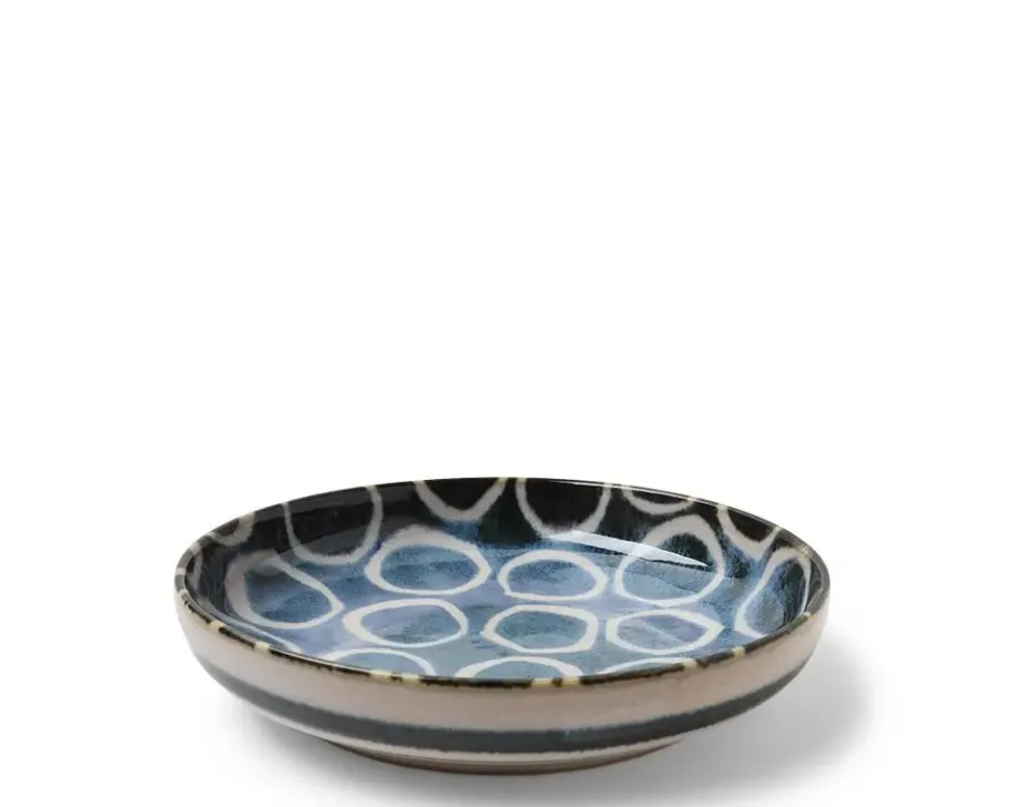 Discount MIYA Company Rustic White Circles 7.75" Shallow Bowl