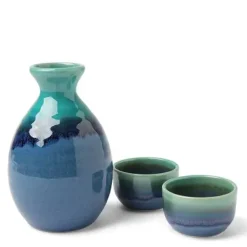 Discount MIYA Company Sake Set Jade Ocean Blue