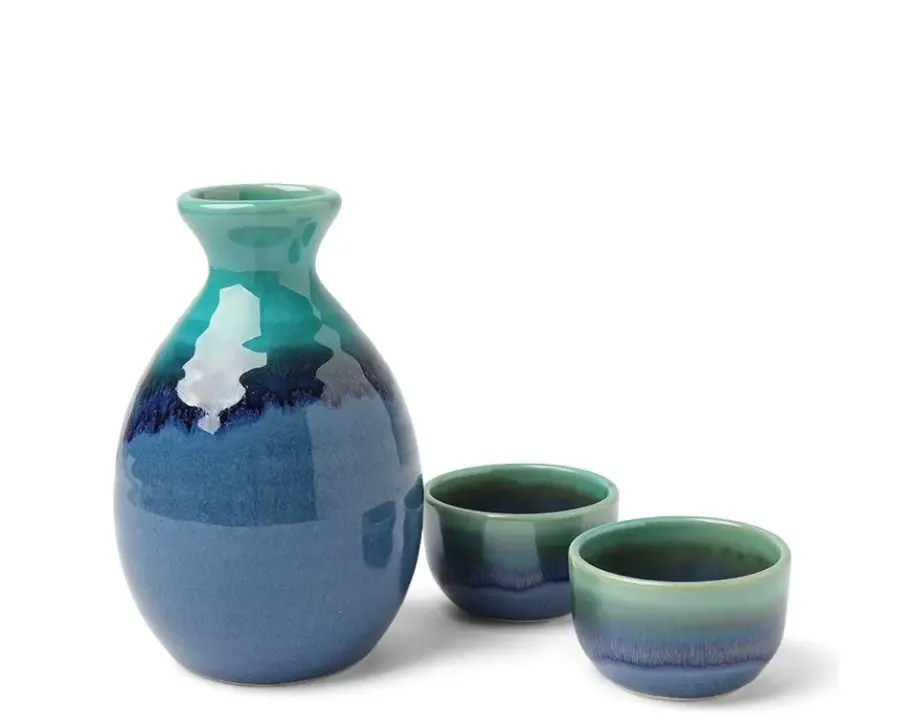 Discount MIYA Company Sake Set Jade Ocean Blue