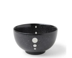 Discount MIYA Company Satin Black White Dots 5-1/8" Bowl