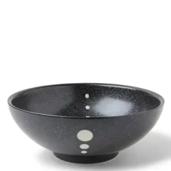 Outlet MIYA Company Satin Black White Dots 8-3/8" Bowl