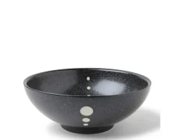 Outlet MIYA Company Satin Black White Dots 8-3/8" Bowl