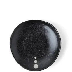 Online MIYA Company Satin Black White Dots Plate 5-1/4"